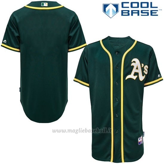 Maglia Baseball Uomo Oakland Athletics Majestic Verde Cool Base Big Tall